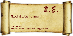 Michlits Emma névjegykártya
